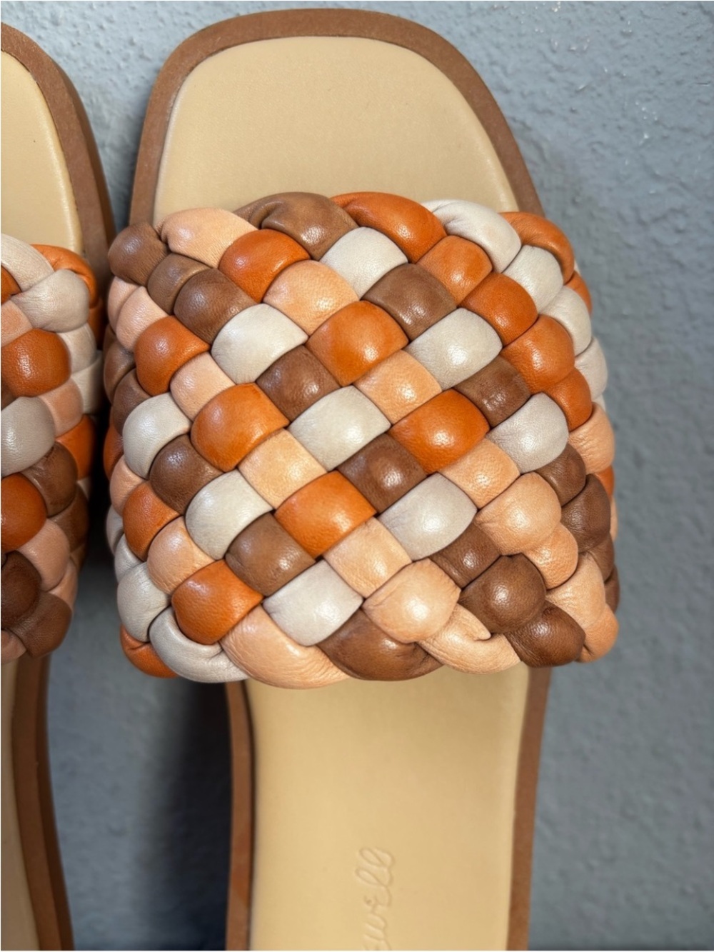 Madewell Suzi Slide Sandals - Tan/White/Mocha Women 7 - Picture 10 of 12